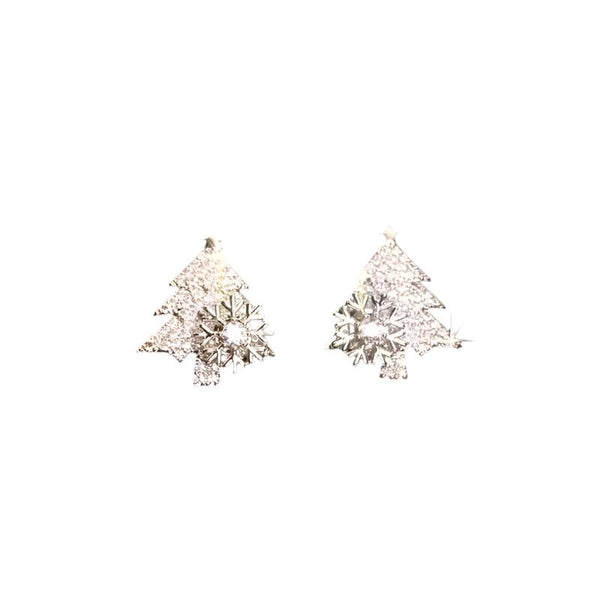 Veile Studios Christmas Tree Rhinestone Snowflake Jewelry Gifts Earrings