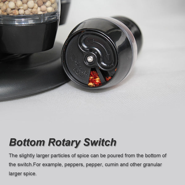 16 Jar Black Rotating Spice Rack Carousel Kitchen Condiments Storage Holder Spice Jars & Racks