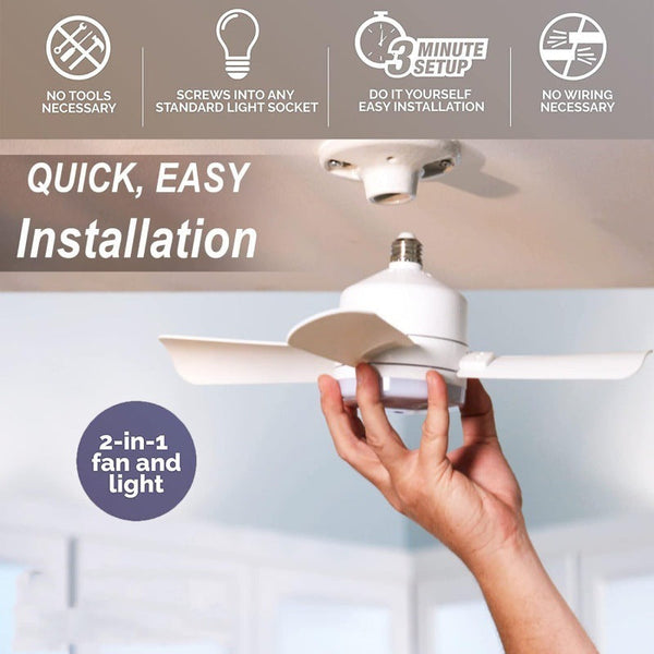 Socket Fan Light With Remote Screw Mouth Integrated Led Ceiling Fans