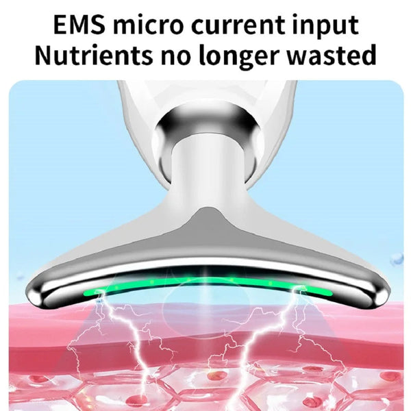 Neck Face Beauty Device Colorful Led Photon Therapy Skin Tighten Reduce Double Chin Anti Wrinkle Remove Lifting Massager Anti Aging Products