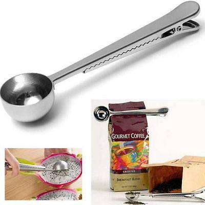 Multi Purpose Stainless Steel Coffee Scoop With Clip Scoops