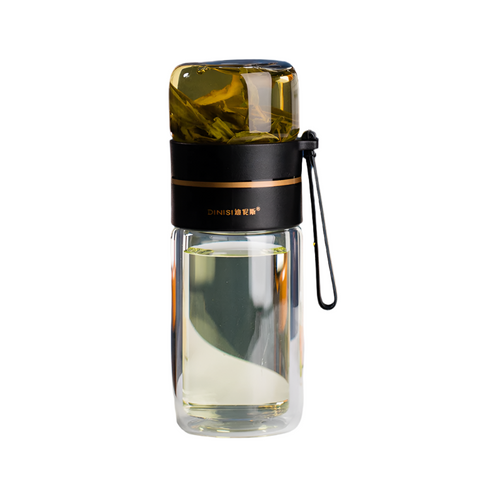 Glass Water Bottle With Tea Infuser Filter Separation Double Wall Leakproof Tea Infusers