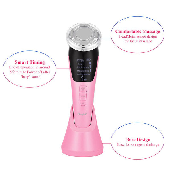 Massagers 5 Inch 1 Ems Face Mesotherapy Electroporation Led Photon Lifting Beauty