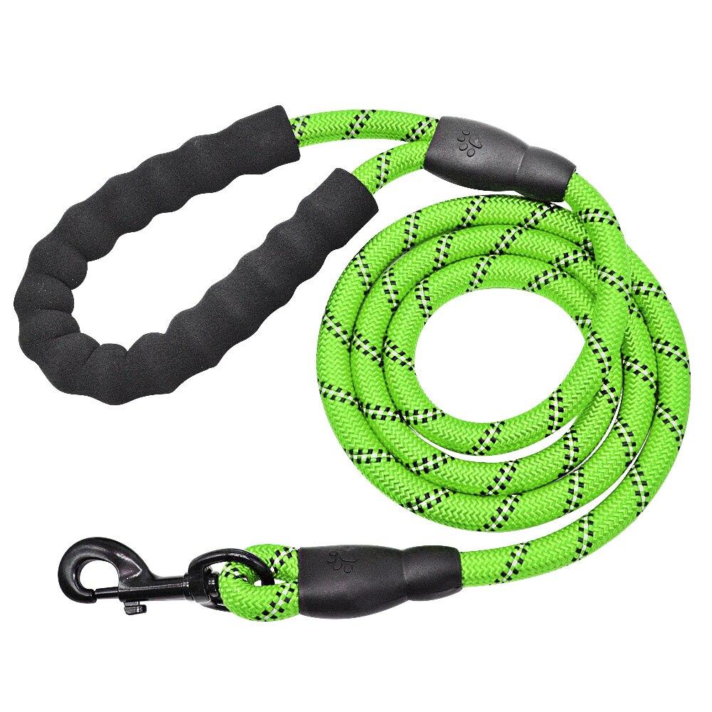 Green Reflective Dog Pet Leash Rope Nylon Small Medium Large Dogs Puppy Leashes 150Cm Long Heavy Duty Leads & Head Collars