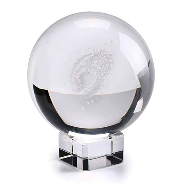 3D Crystal Ball With Stand Solar System Starry Sky Glass Home Decoration
