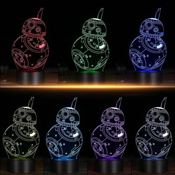 3D Led Desk Lamp Illusion Colorful Table Night Light 7 Night Lights