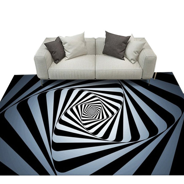 3D Optical Illusion Rug Non-Slip Floor Mat Living Room Decor