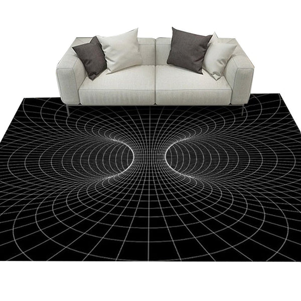 3D Optical Illusion Rug Non-Slip Floor Mat Living Room Decor