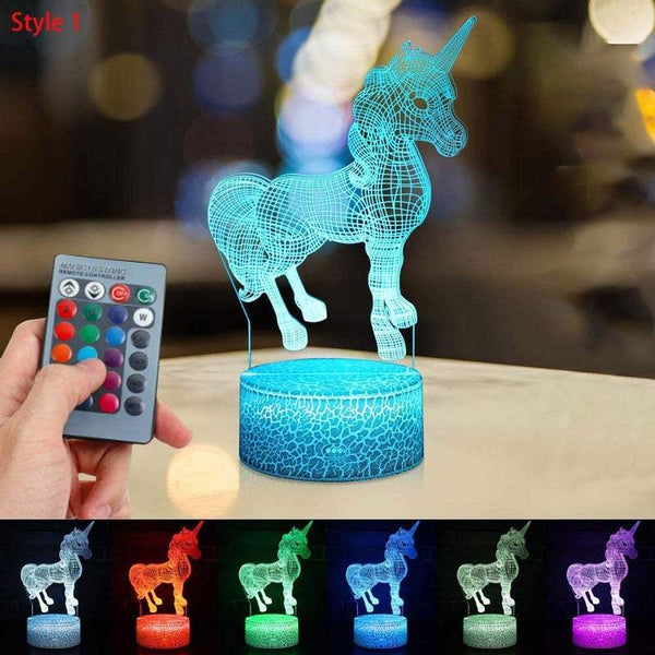 Night Lights Projectors 3D Colour Changing Led With Remote Control Lamps