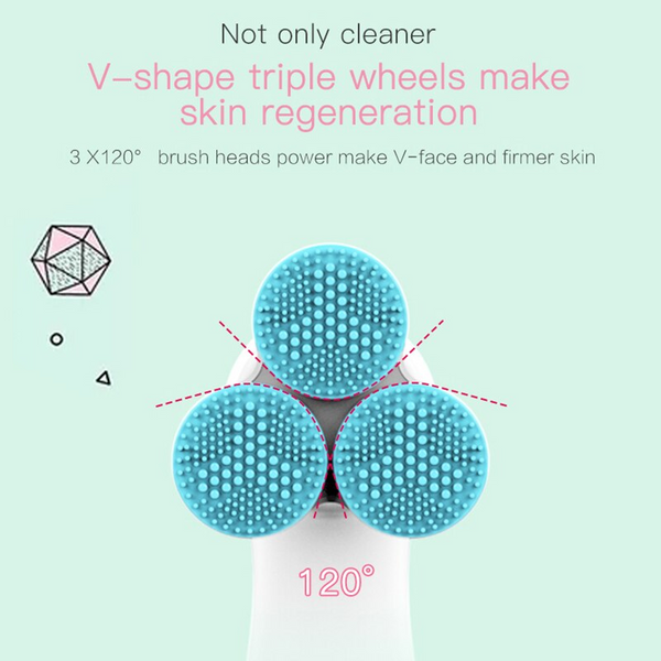 3D Massage Cleansing Instrument Electric Artifact Silicone Washer Massagers
