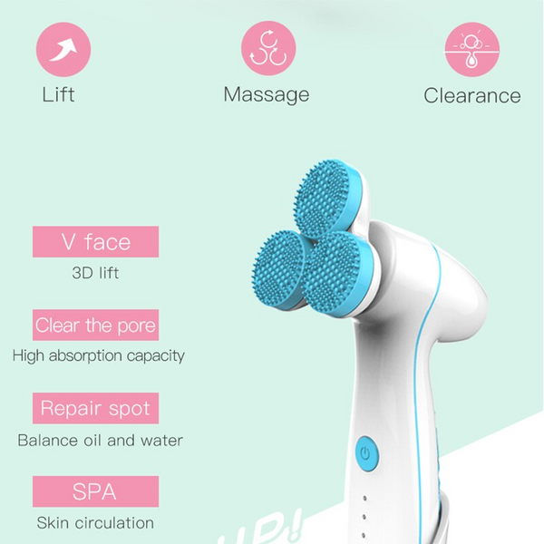 3D Massage Cleansing Instrument Electric Artifact Silicone Washer Massagers