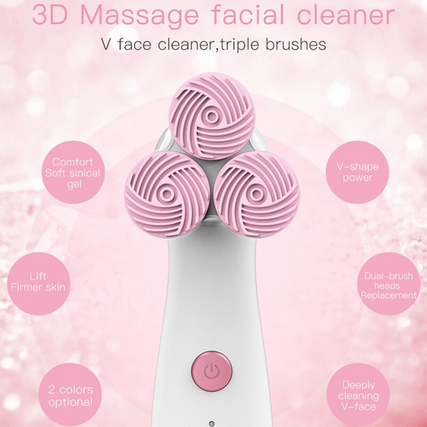 3D Massage Cleansing Instrument Electric Artifact Silicone Washer Massagers