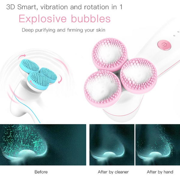 3D Massage Cleansing Instrument Electric Artifact Silicone Washer Massagers