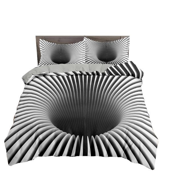 3D Printed Psychedelic Illusion Modern Colourful Queen Quilt Cover Set Quilt Covers