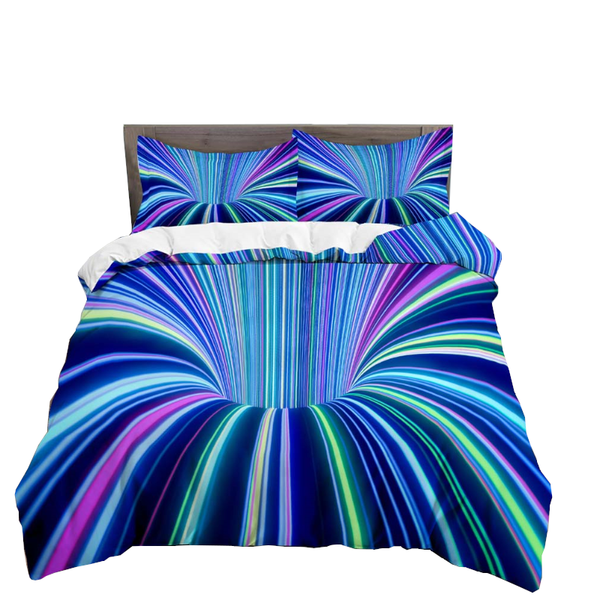 3D Printed Psychedelic Illusion Modern Colourful Queen Quilt Cover Set Quilt Covers