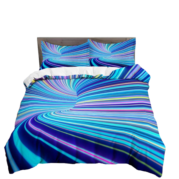 3D Printed Psychedelic Illusion Modern Colourful Queen Quilt Cover Set Quilt Covers