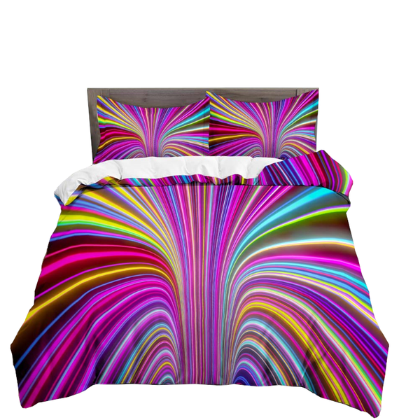 3D Printed Psychedelic Illusion Modern Colourful Queen Quilt Cover Set Quilt Covers