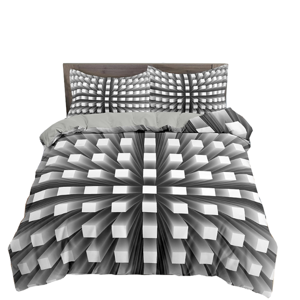 3D Printed Psychedelic Illusion Modern Colourful Queen Quilt Cover Set Quilt Covers