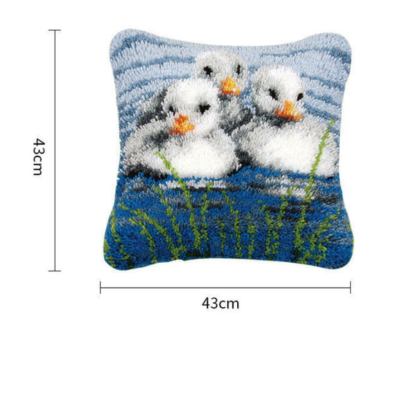 Flower Latch Hook Kit Pillow Cushion Making Tools Customisable Cartoon Design Crafting Tools