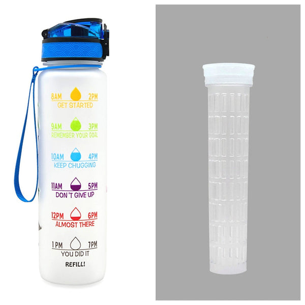 1 Litre Tritan Water Bottle With Time Marker For Sports And Fitness Activities Water Bottles
