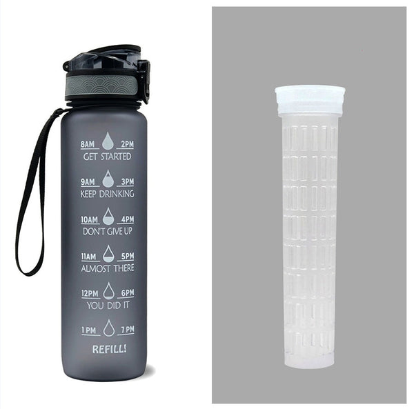 1 Litre Tritan Water Bottle With Time Marker For Sports And Fitness Activities Water Bottles