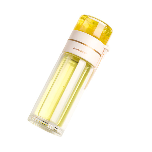 Glass Water Bottle With Tea Infuser Filter Separation Double Wall Leakproof Tea Infusers