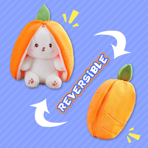 Kawaii Fruit Transfigured Bunny Plush Toy Cute Carrot Strawberry Turn Into Rabbit Kids Birthday Christmas Gift Muppet