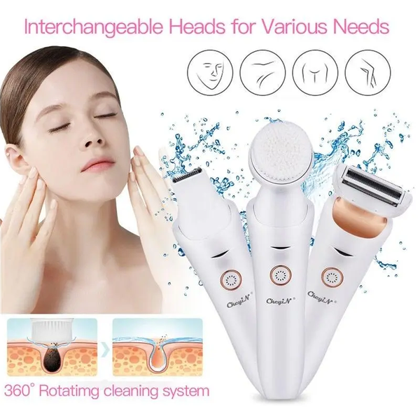 3In1 Electric Lady Shaver Female Hair Removal Trimming Bikini Depilatory Device