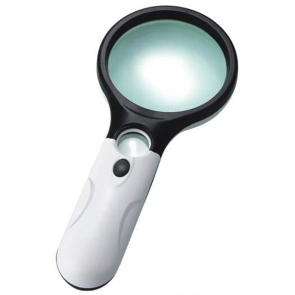 3Led Light 3X 45X Handheld Magnifier Reading Magnifying Glass White Low Vision Magnifiers