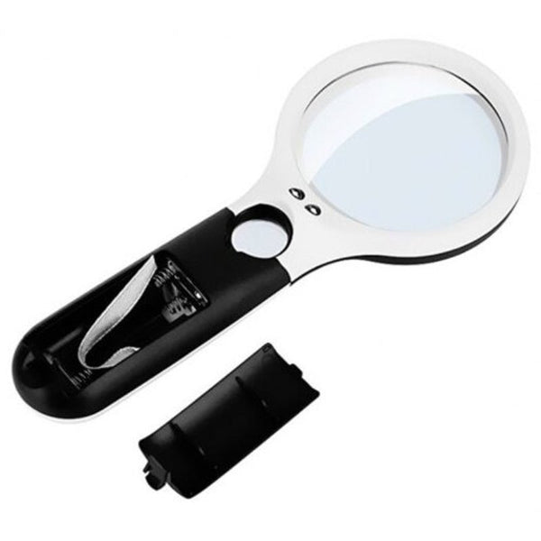 3Led Light 3X 45X Handheld Magnifier Reading Magnifying Glass White Low Vision Magnifiers