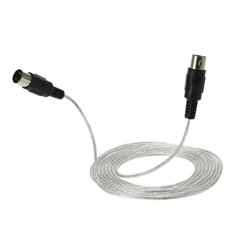 3M / 10Ft Midi Extension Cable 5 Pin Plug Male To Connector Silver For Devices White Cables Snakes & Interconnects
