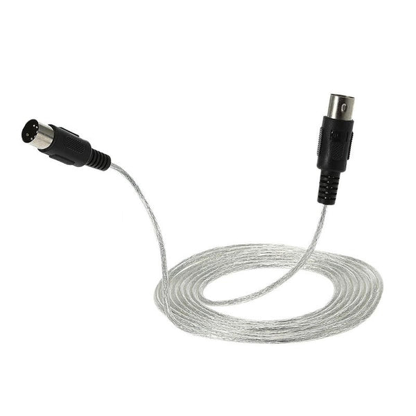 3M / 10Ft Midi Extension Cable 5 Pin Plug Male To Connector Silver For Devices White Cables Snakes & Interconnects