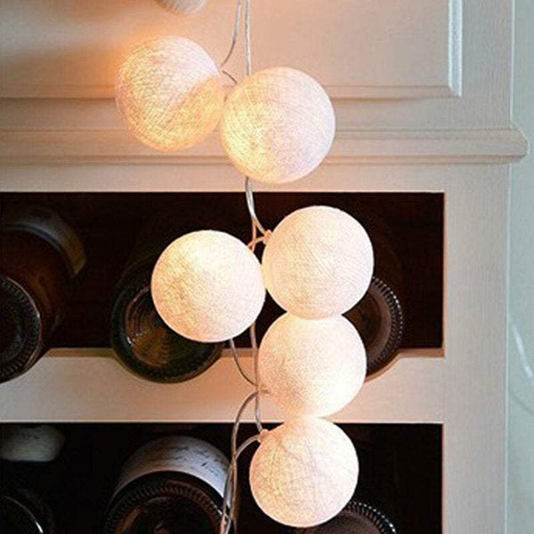 String Lights Indoor 3M 20Led Battery Powered Cotton Ball