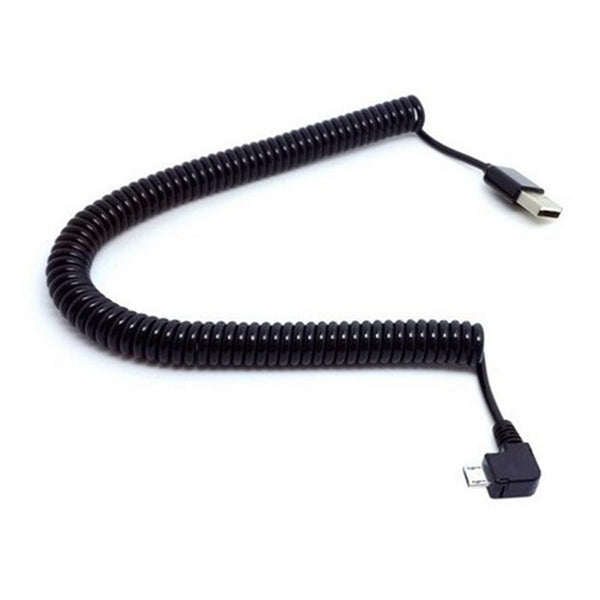 3M 90 Degree Angle Elbow Micro Usb Spring Spiral Coiled Retractable Data Charger Charging Cable For Samsung Andriod Phones Cables & Adapters