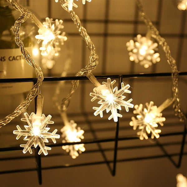 3M Led Christmas Snowflake String Lights Fairy Home Decoration