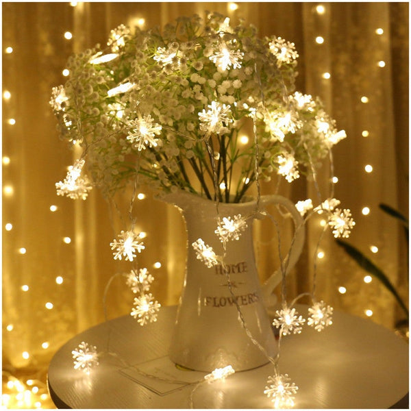 3M Led Christmas Snowflake String Lights Fairy Home Decoration