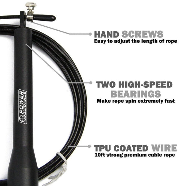 3M Speed Skipping Rope Double Ball Bearing Gym Fitness Jump With Spare Black Skip Jump Ropes