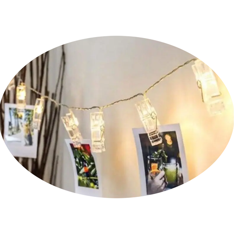 3M Photo Clip Holder Led Battery Powered Garland Decor Warm White String Lights