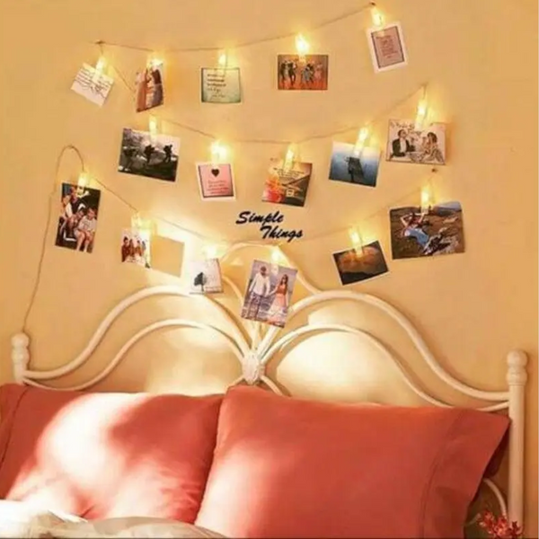 3M Photo Clip Holder Led Battery Powered Garland Decor Warm White String Lights