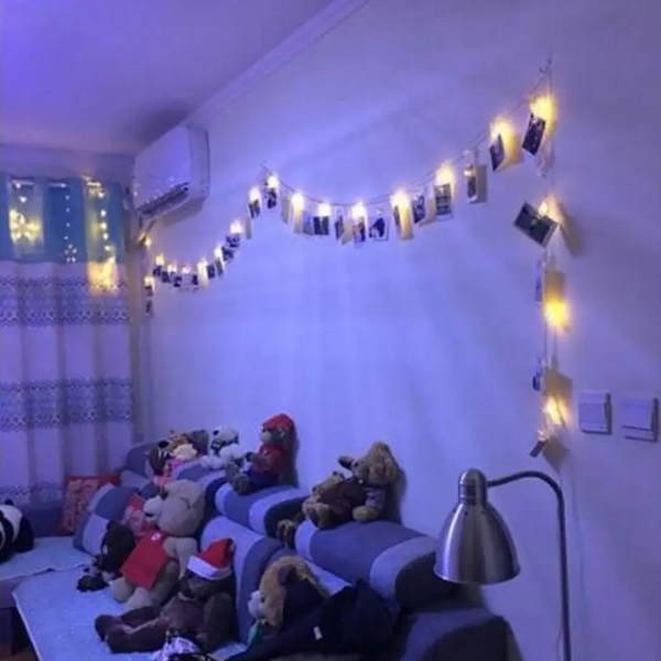 3M Photo Clip Holder Led Battery Powered Garland Decor Warm White String Lights