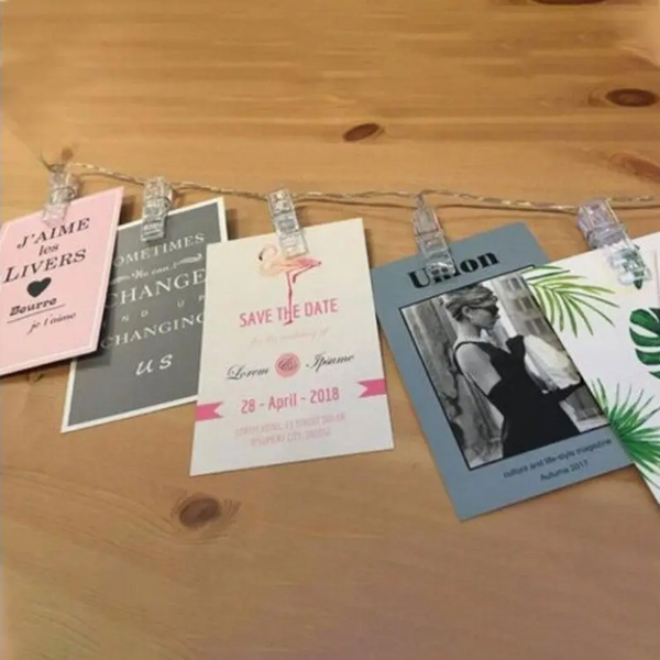 3M Photo Clip Holder Led Battery Powered Garland Decor Warm White String Lights