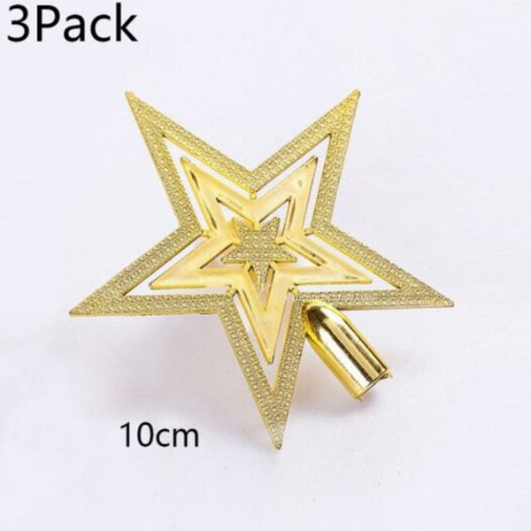 3Pack Christmas Tree Topstar For Table Ornament Lovely Shiny Xmas Decorative 10Cm Seasonal Decorations