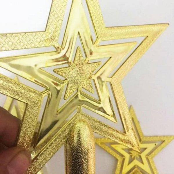 3Pack Christmas Tree Topstar For Table Ornament Lovely Shiny Xmas Decorative 10Cm