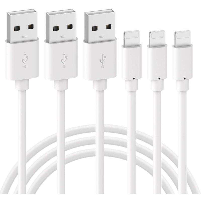 Phone Chargers Cables 3Pcs 1M Fast Chariteger Charging Compatible With X 8 Plus 7 6 6S 5S Se Pod Pad Mini Wh Cables & Adapters