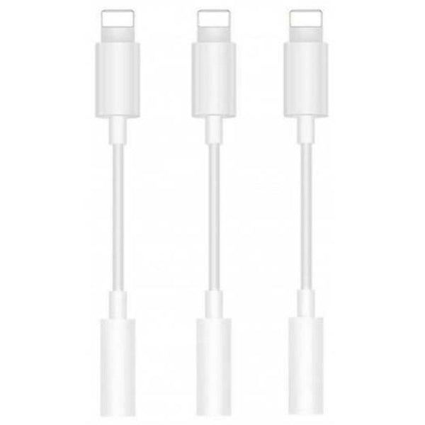 3Pcs 3.5Mm Jack Aux Earphone Audio Adapter Cable For Iphone 6 Plus / 7 White Cables & Adapters