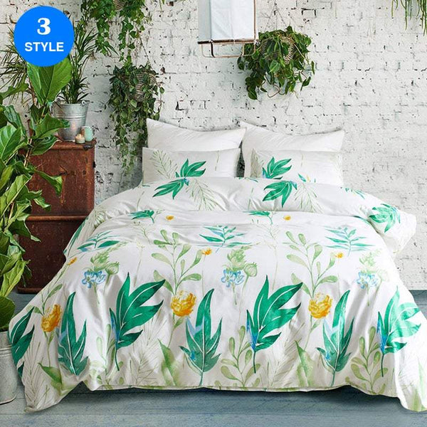 Quilt Cover Sets 3Pcs Soft Single / Double Queen King Size Pillowcase Quilt Covers