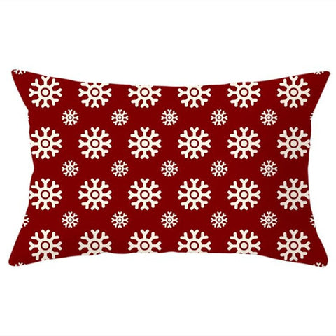 3Pcs Christmas Cushion Cover Polyester Decorative Pillows Sofa Red 30X50cm
