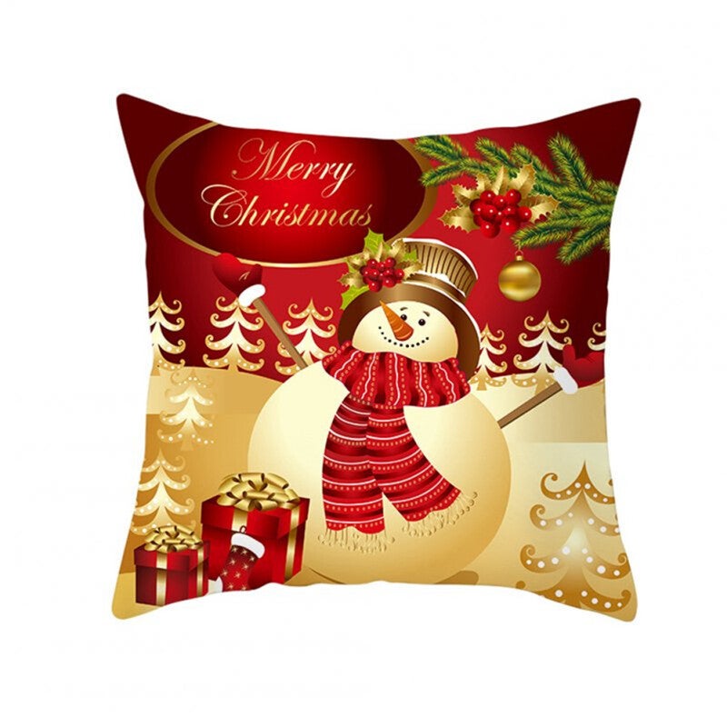3Pcs Red Christmas Theme Cushion Cover Decorative Sofa Decoration 45X45cm Cushions & Decorative Pillows