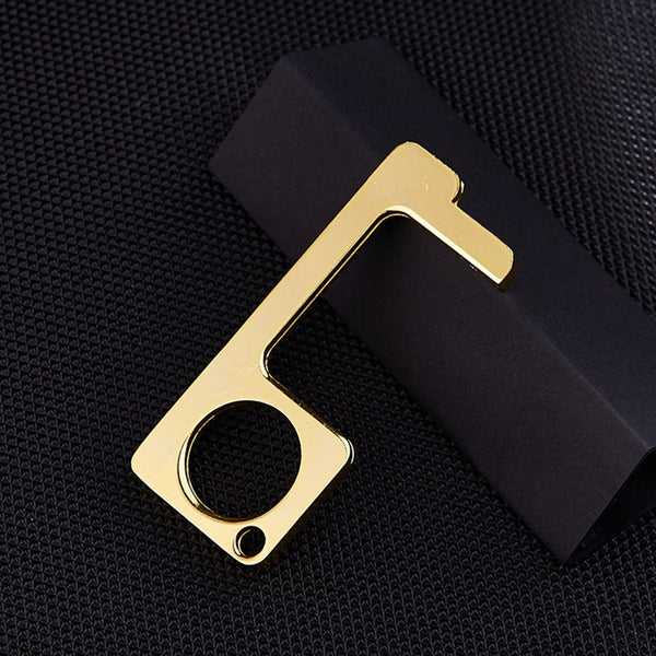 3Pcs Copper Handmade Door Opener Key Chain No Touch Handle Artifact Keychain Avoid Touching Buckle