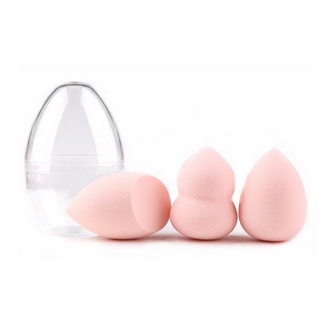 3Pcs Dry Wet Dual Purpose Non Latex Powder Make Up Tool Pink Sponges Applicators & Cotton